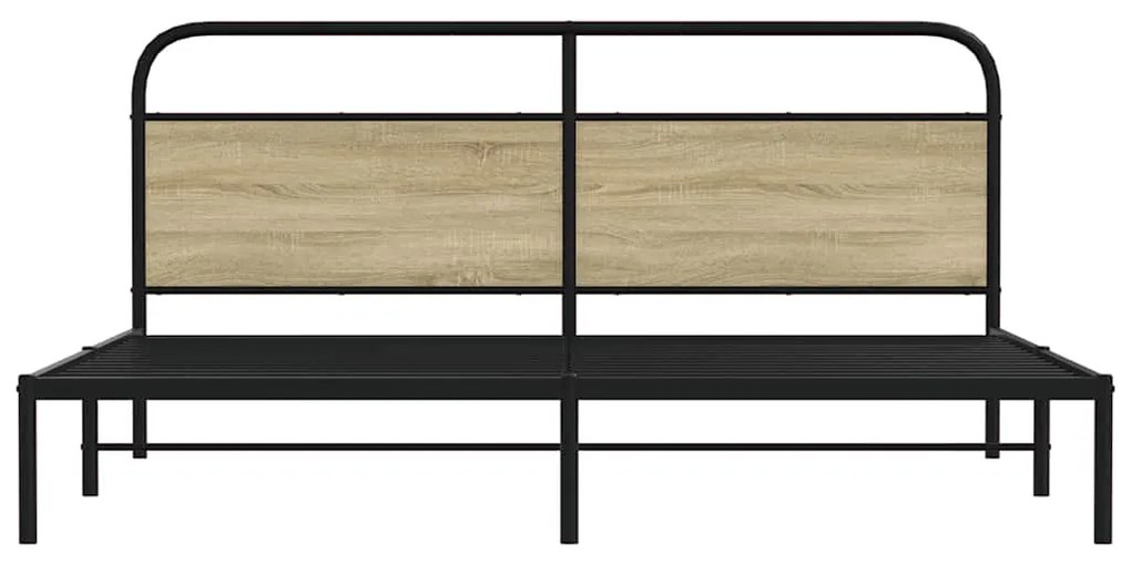 Estrutura de cama sem colchão 183x213cm metal carvalho sonoma