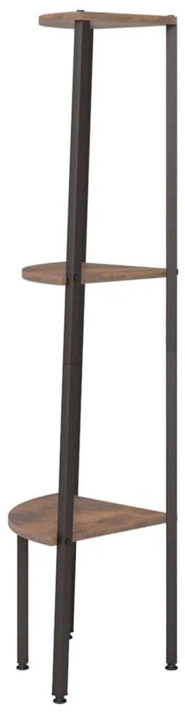 Estante canto 3 prat. 45,5x31,5x120 cm castanho-escuro/preto
