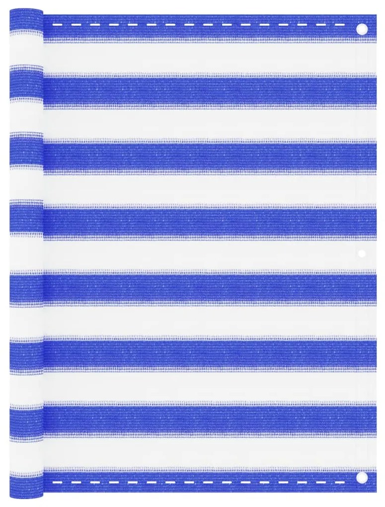 vidaXL Tela de varanda 90x600 cm PEAD azul e branco