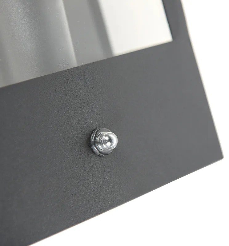 Candeeiro de Parede Exterior Preto com Sensor Crepuscular - Rotterdam Moderno
