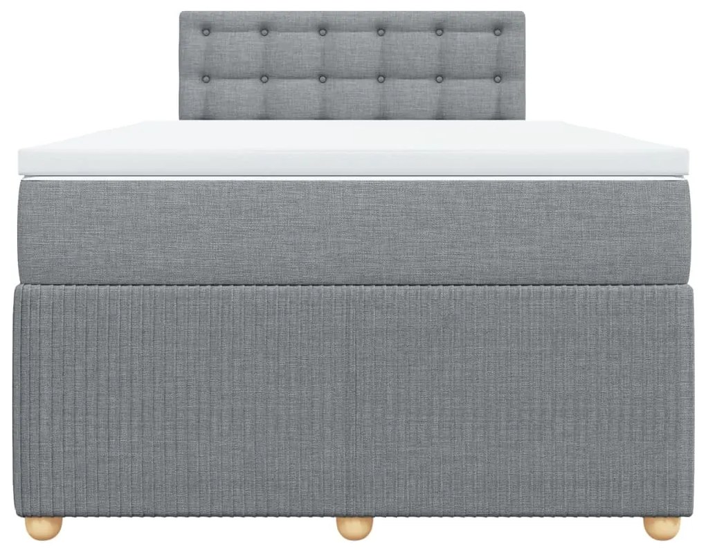 Cama boxspring com colchão 120x190 cm tecido cinzento-claro