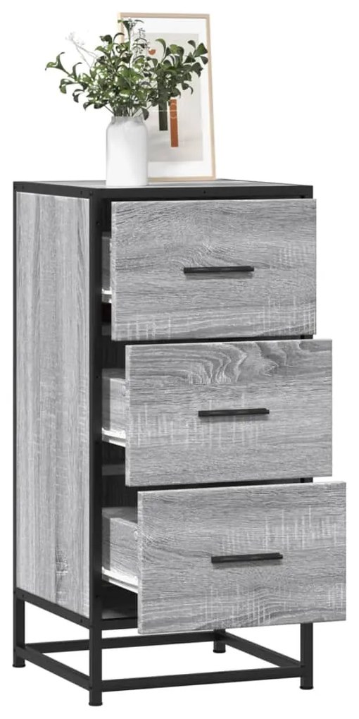 Aparador 35,5x35x76 cm deriv. de madeira/metal cinzento sonoma