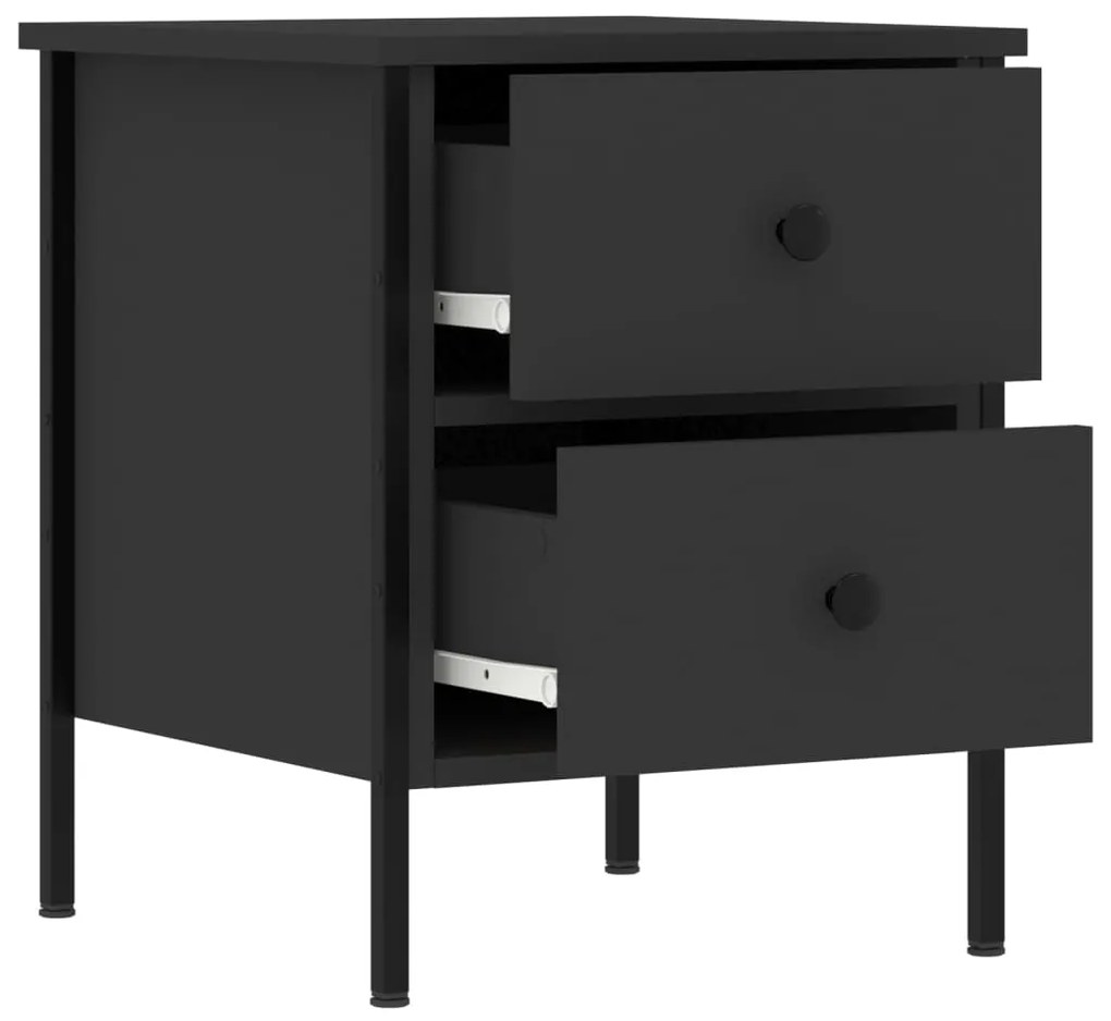 Mesas de cabeceira 2pcs 40x42x50 cm derivados de madeira preto