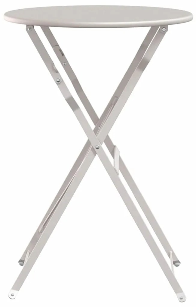 Mesa Bistro Dobrável Bege Ø50 x 71 cm em Aço Galvanizado