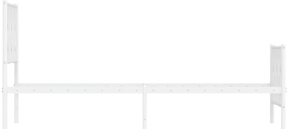 Estrutura de cama com cabeceira e pés 75x190 cm metal branco
