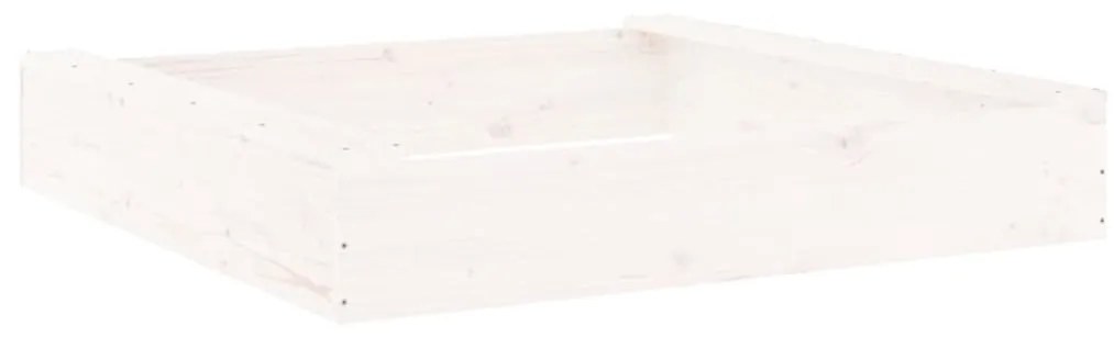 Caixa de areia quadrada com assentos pinho maciço branco