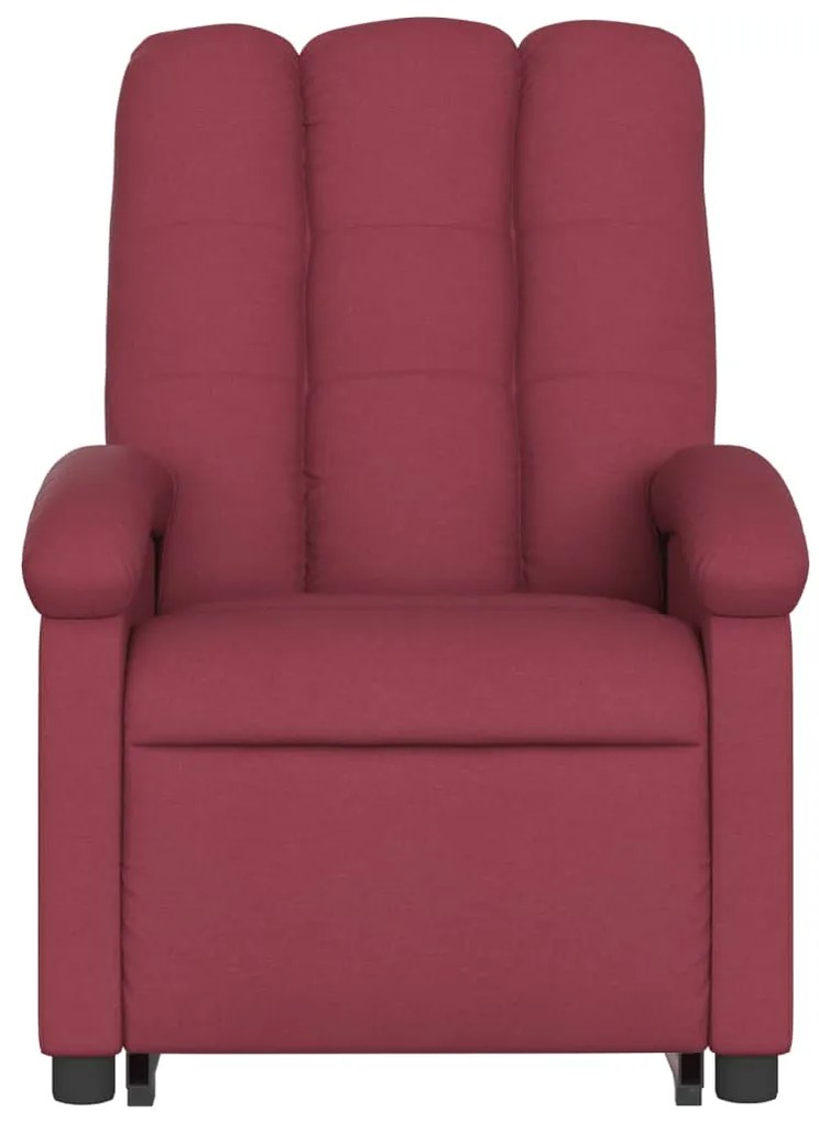 Poltrona elevatória de massagens elétrica tecido vermelho tinto