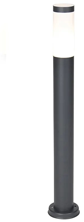 Candeeiro de poste cinzento antracite 80 cm IP44 opal - Rox Moderno