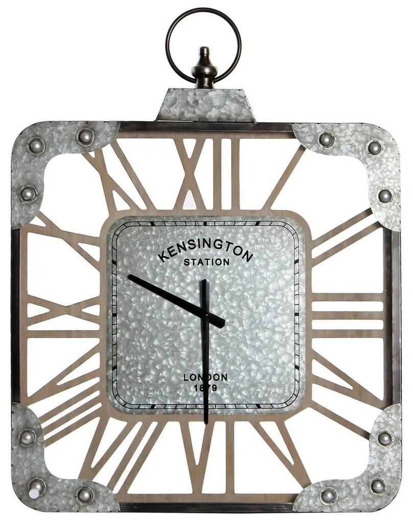 Relógio de Parede DKD Home Decor Prateado Ferro Madeira MDF (60 x 7.5 x 81 cm)
