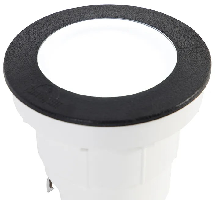 LED Foco de chão redondo moderno para exterior preto - Ceci Moderno