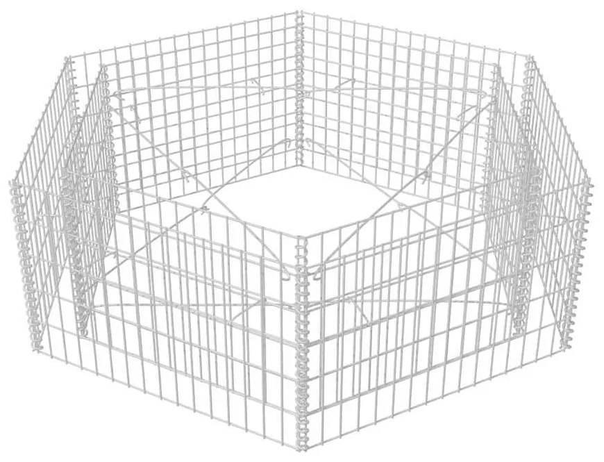 Canteiro elevado/cesto gabião hexagonal 160x140x50 cm