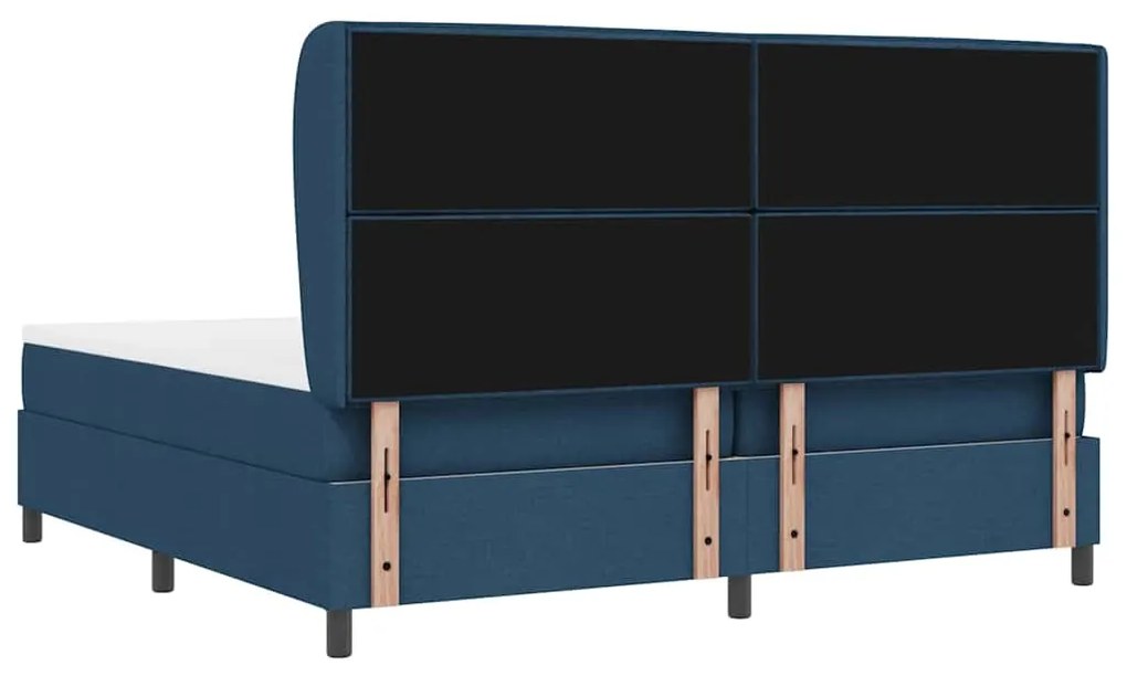 Cama Box com Colchão Azul 200x200 cm Tecido
