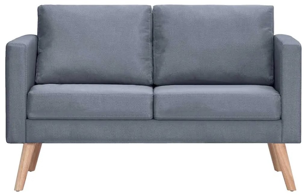 Conjunto de sofás de 2 lugares e 3 lugares tecido cinza escuro
