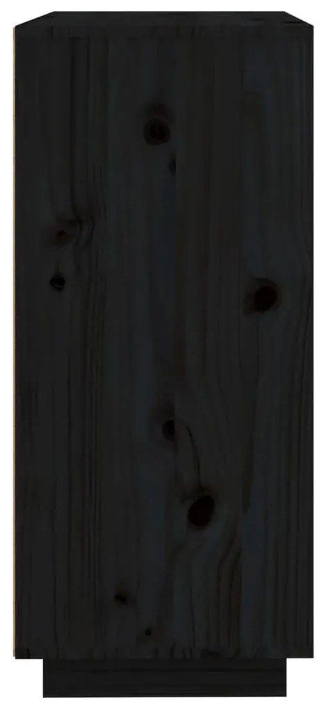 Aparador 60x35x80 cm madeira de pinho maciça preto
