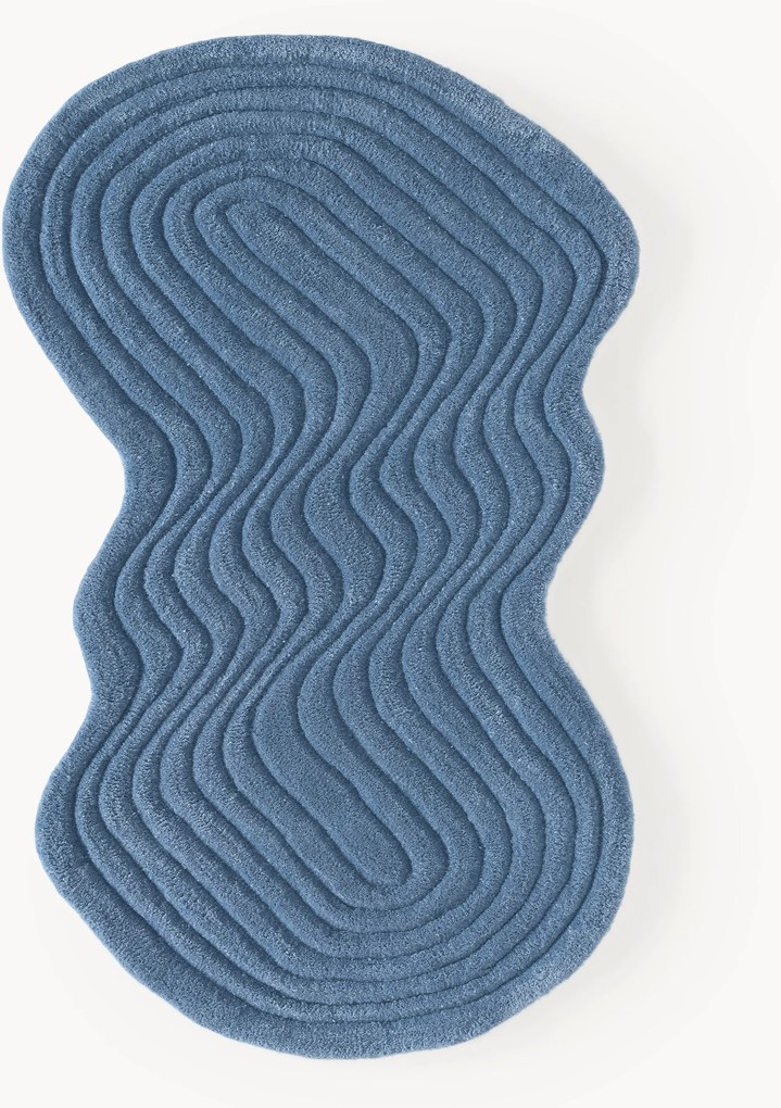 Tapete de lã artesanal com forma orgânica Aliza