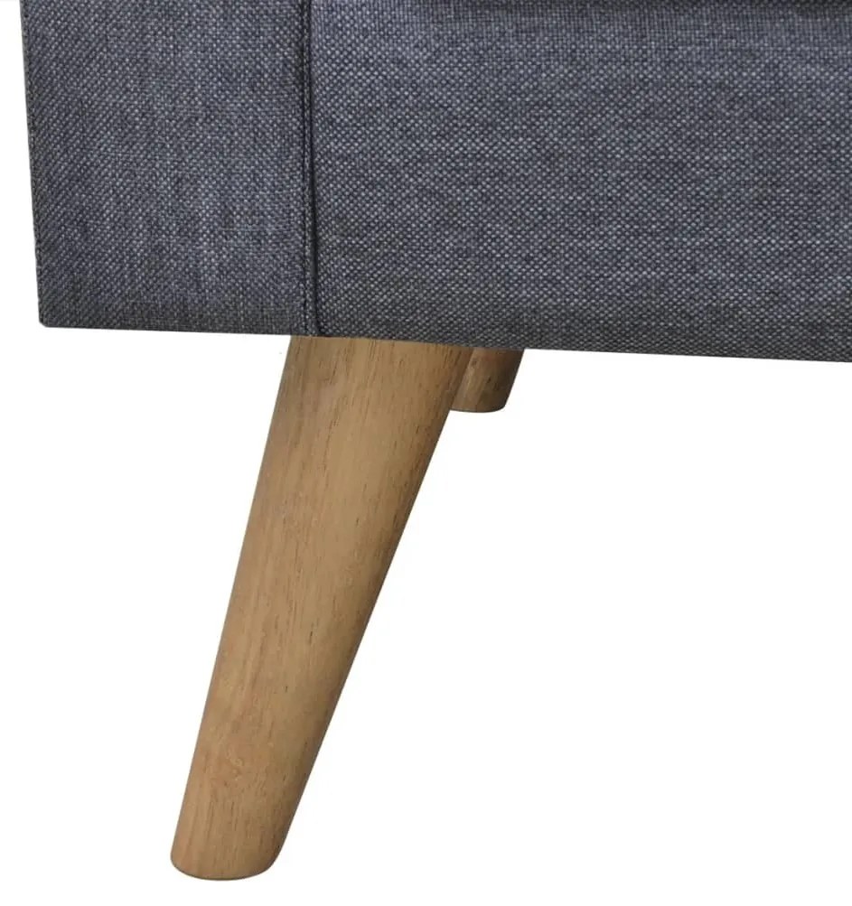 Conjunto de sofás de 2 lugares e 3 lugares tecido cinza escuro