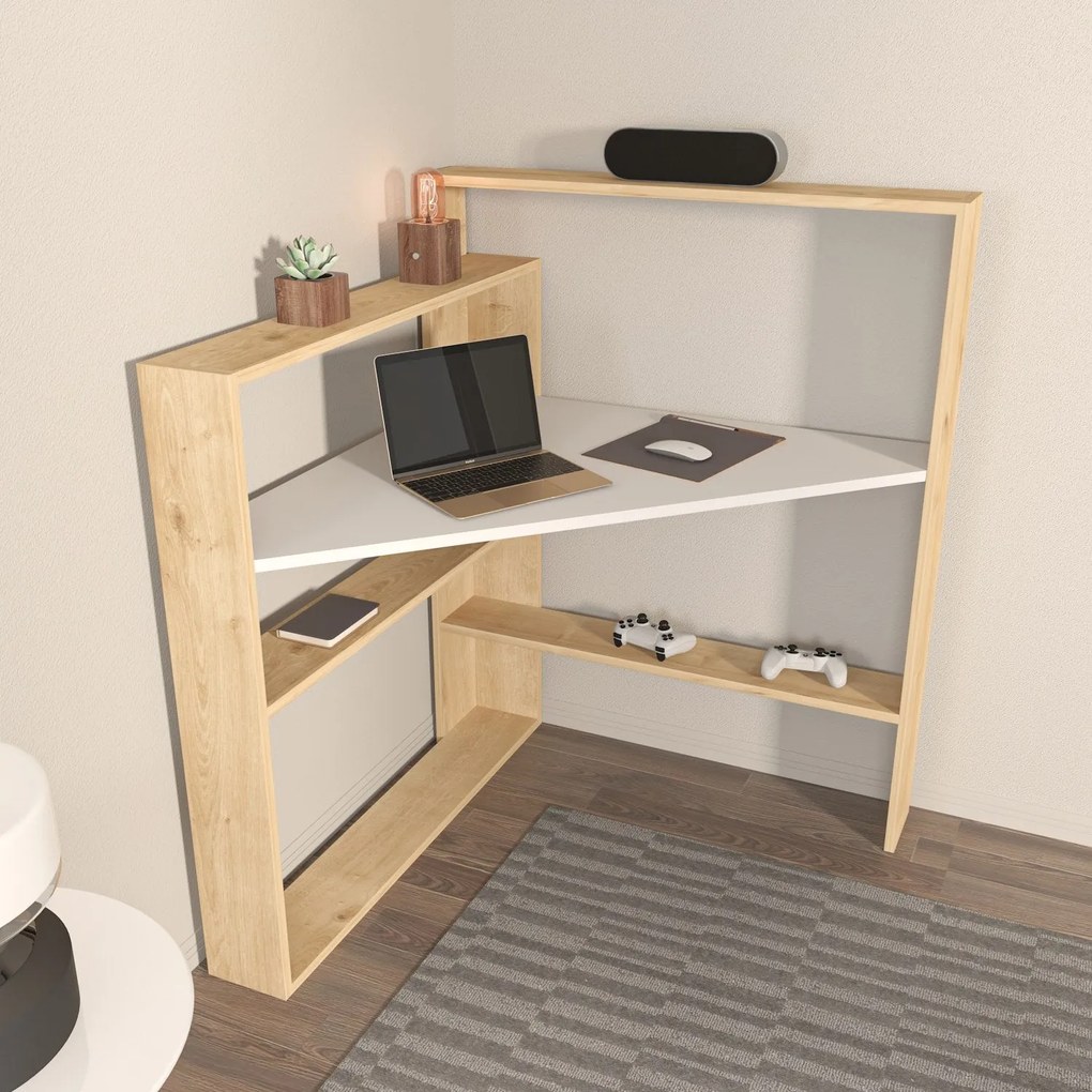 Secretária Kelly – Carvalho Branco – 93,6 cm x 114 cm