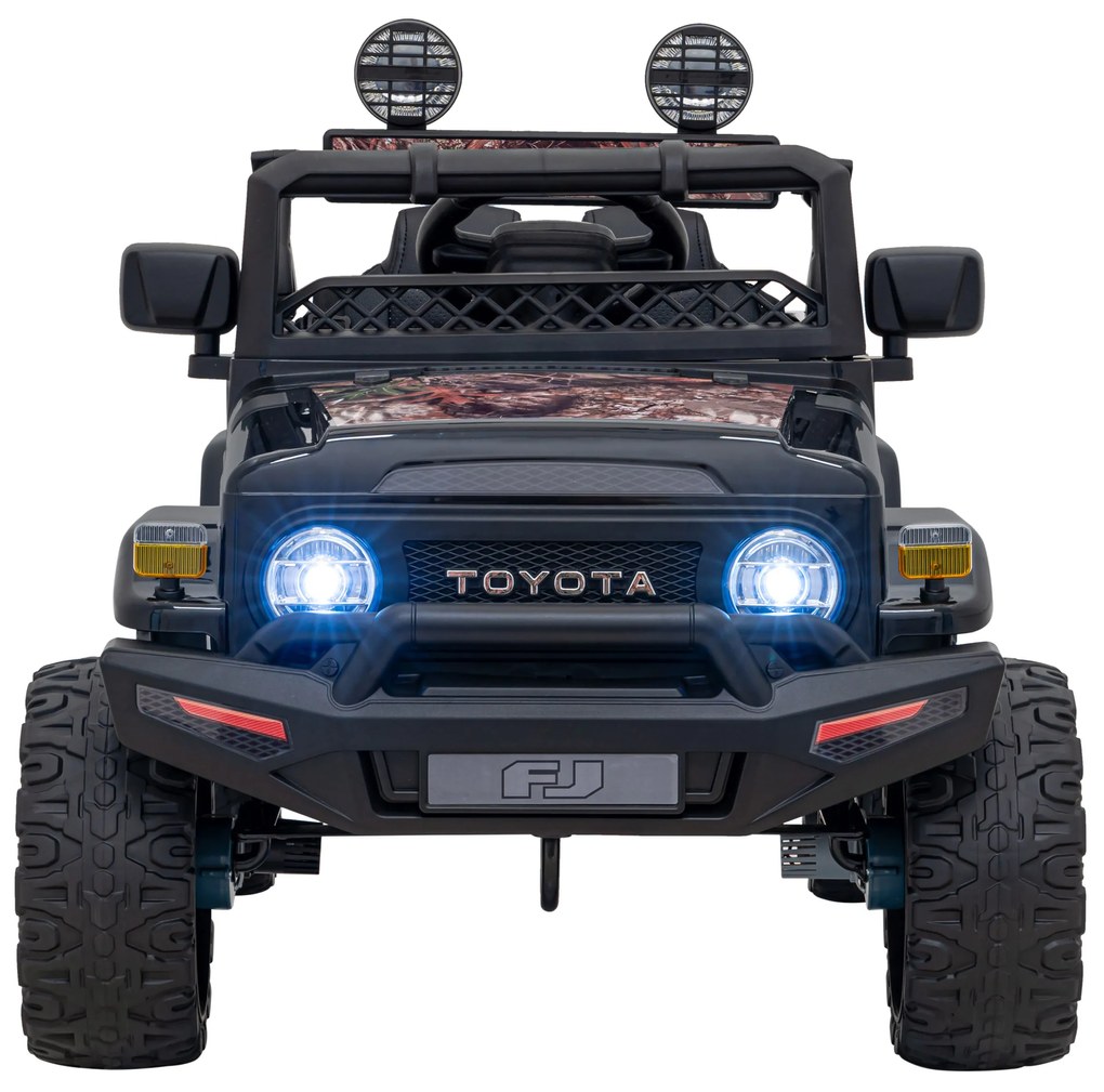 Jipe elétrico para Crianças Toyota FJ Cruiser 12V 4x4, Rodas Espuma EVA, Assentocouro ecológico Preto Camuflado