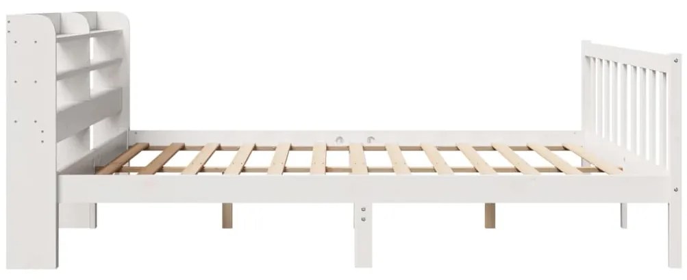 Cama sem colchão 180x200 cm madeira de pinho maciça branco