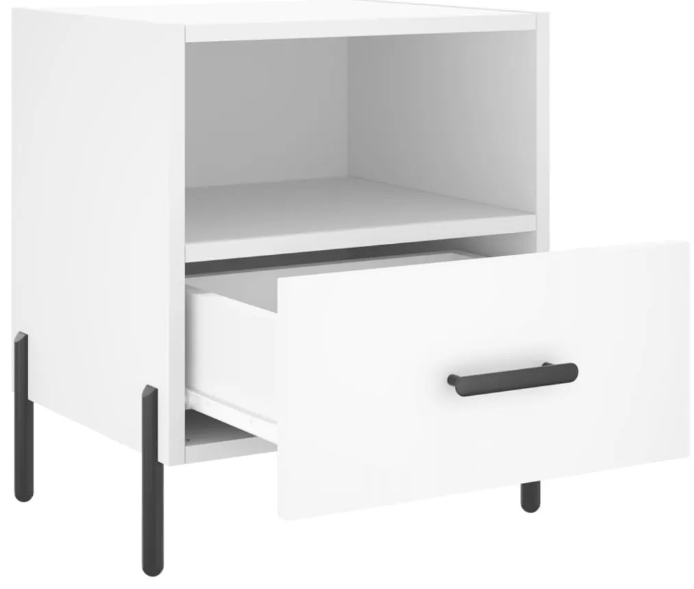 Mesas de cabeceira 2 pcs 40x35x47,5 cm deriv. de madeira branco