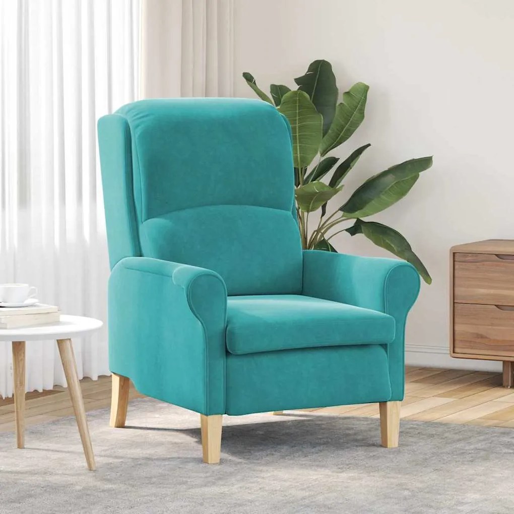 vidaXL Poltrona Turquesa Turquesa Tecido Padrão Ergonómica