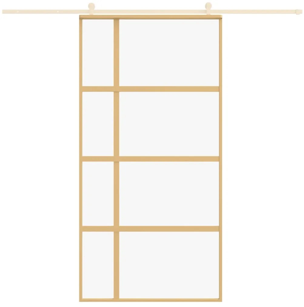 Porta deslizante 102,5x205 cm vidro ESG/alumínio dourado