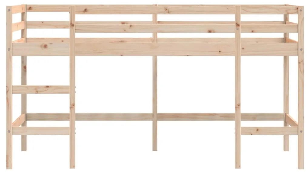 Cama alta p/ criança c/ escada 90x200cm madeira de pinho maciça