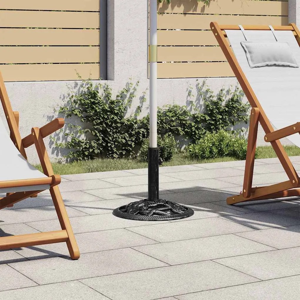 vidaXL Base para guarda-sol ferro fundido 40x40x32 cm preto