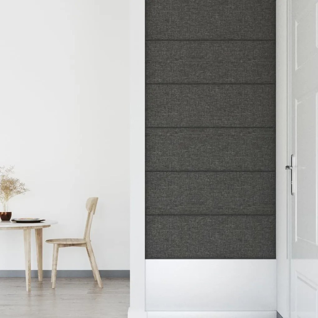 Painel de parede 12 pcs 90x30 cm tecido 3,24 m² cinza-escuro