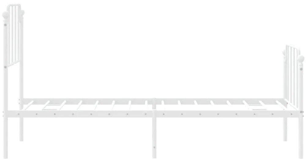 Estrutura de cama com cabeceira e pés 80x200 cm metal branco