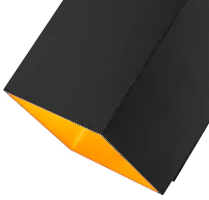 Candeeiro de parede design preto e dourado retangular - Sola Design,Moderno