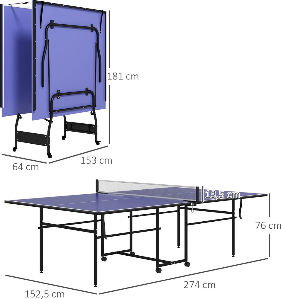SPORTNOW Mesa de Ping Pong Dobrável Mesa de Ping Pong Profissional de