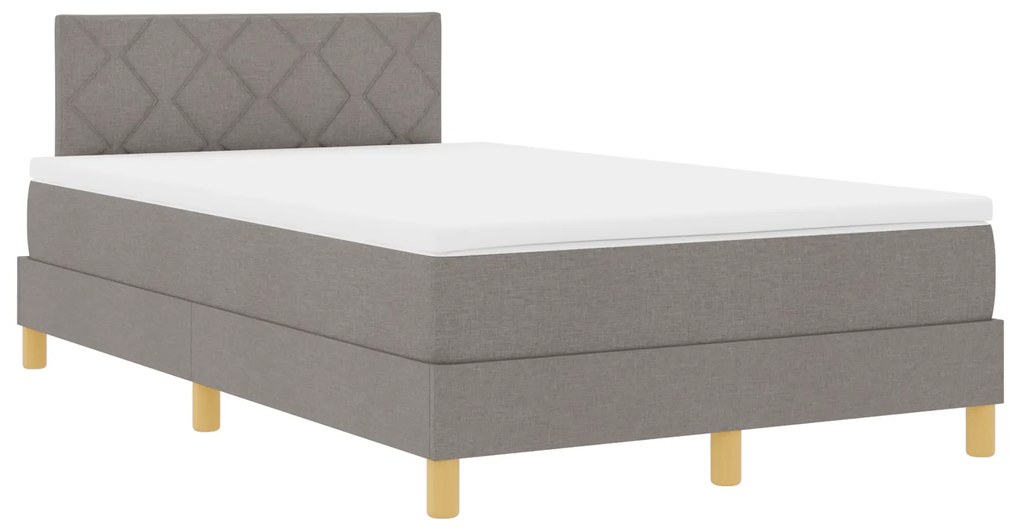 Cama Box Spring com Colchão Taupe 120x190 cm Tecido