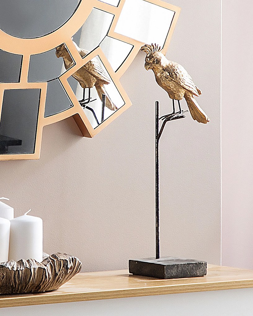 Estatueta decorativa dourada e preta COCKATOO Beliani