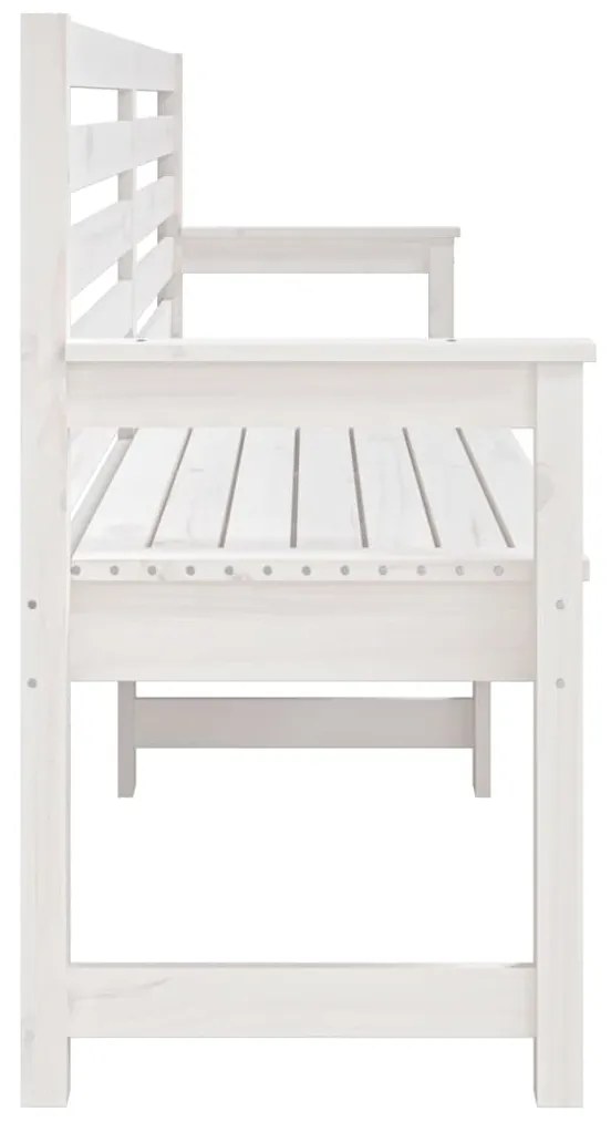 Banco de jardim 203,5x48x91,5 cm madeira de pinho maciça branco