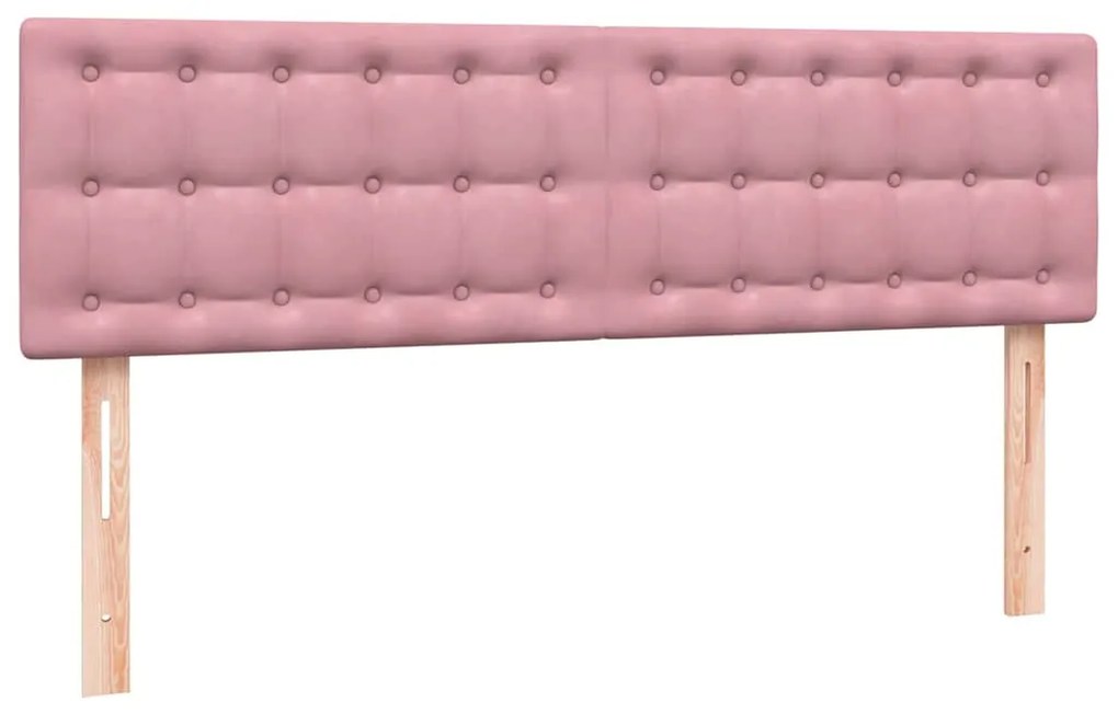 Cama com molas/colchão 140x210 cm veludo Rosa