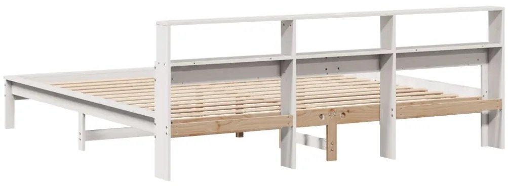 Cama sem colchão 200x200 cm madeira de pinho maciça branco