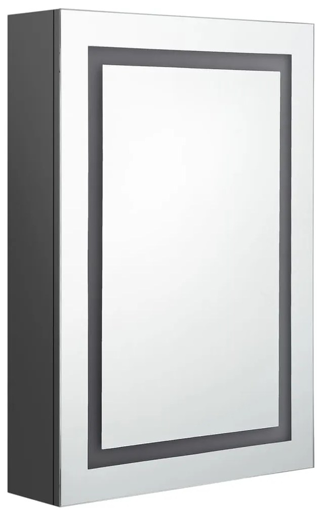Armário espelhado p/ casa de banho LED 50x13x70 cm cinzento