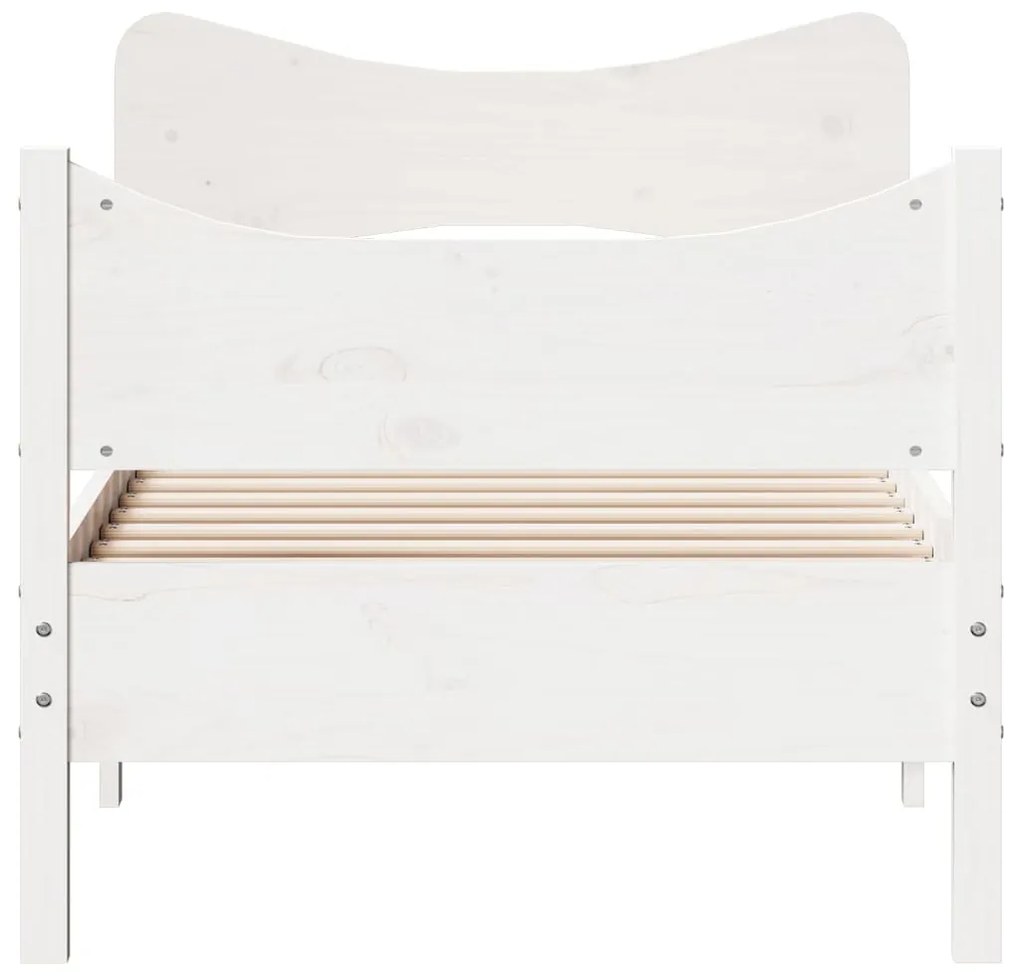 Cama sem colchão 90x200 cm madeira de pinho maciça branco