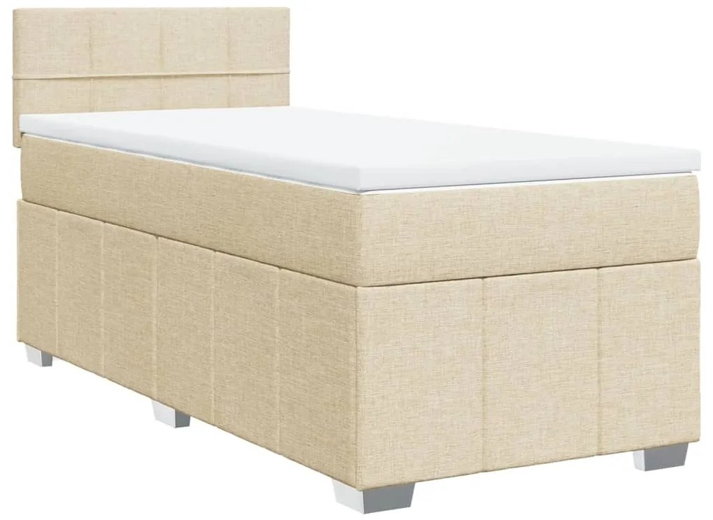 Cama com molas/colchão 90x190 cm tecido cor creme