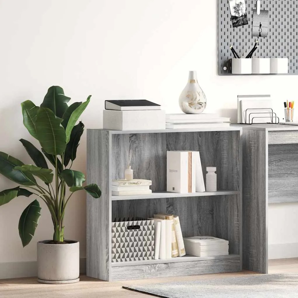 vidaXL Estante 80x24x76 cm derivados de madeira cinzento sonoma