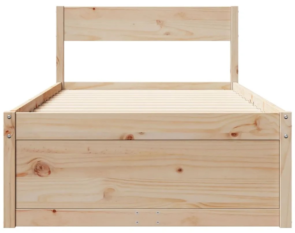 Cama sem colchão 75x190 cm madeira de pinho maciça