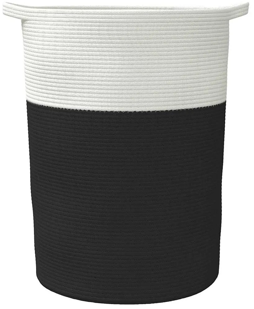 Cesto de arrumação Ø49x65 cm algodão preto e branco