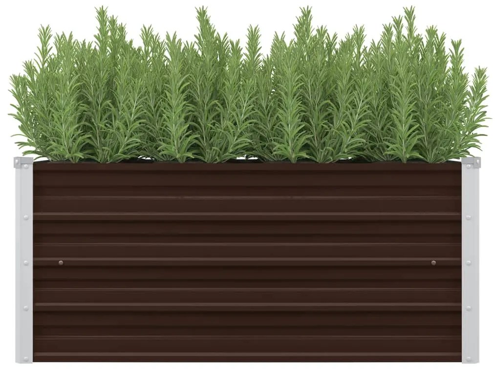 45720 vidaXL Canteiro elevado de jardim aço galvanizado 100x40x45cm castanho