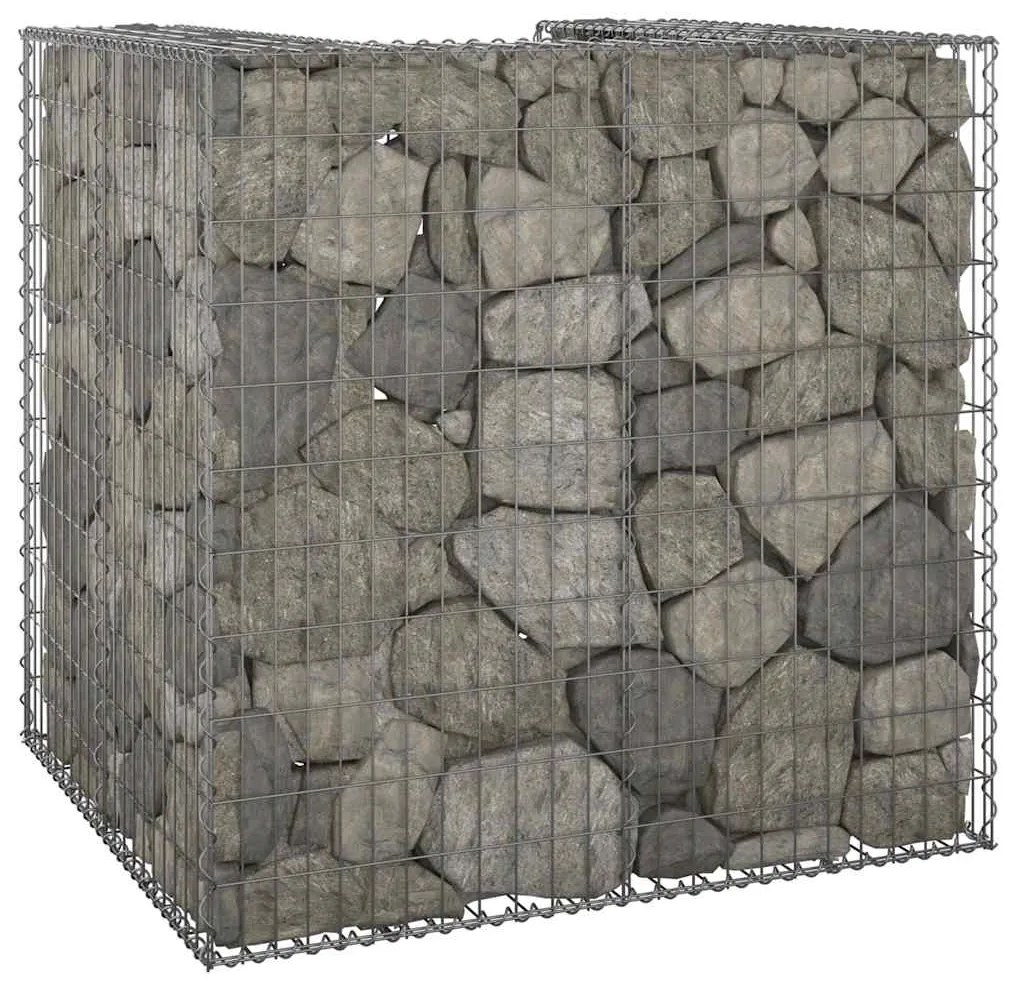 vidaXL Muro gabião p/ caixote do lixo aço galvanizado 110x100x110 cm