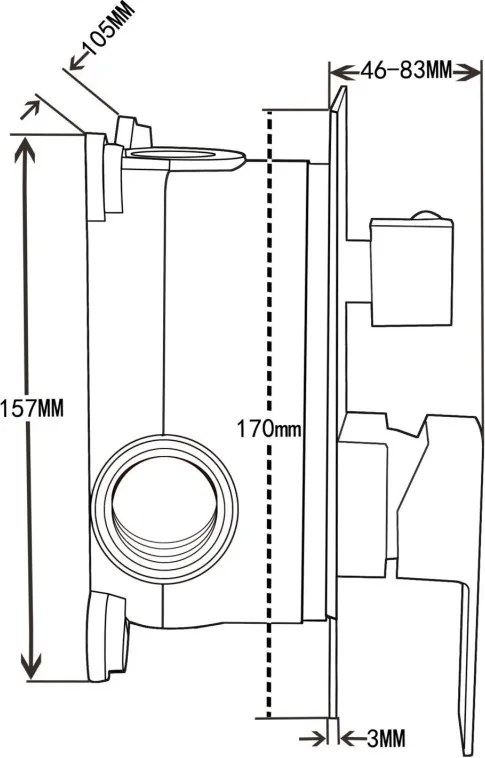 Mexen Uno DR72 conjunto de duche embutido, preto - 71435DR72-70