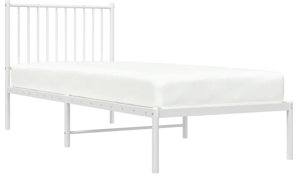 Estrutura de cama com cabeceira 80x200 cm metal branco