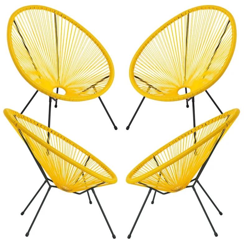 Packs 4 Cadeiras Karibic - Amarelo