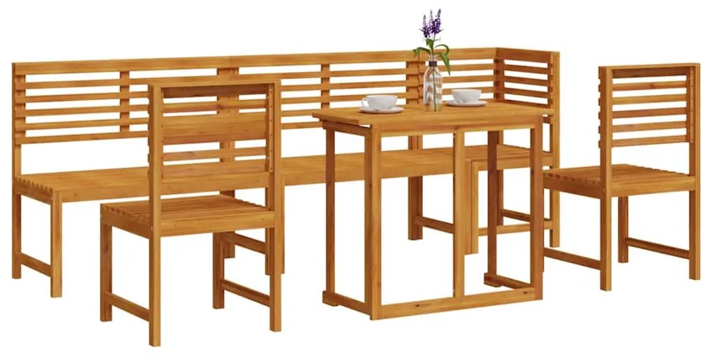 Conjunto de Jantar de Jardim vidaXL com 6 Peças em Madeira Sólida de A