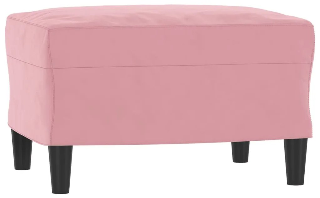 Poltrona com apoio de pés 60 cm veludo rosa